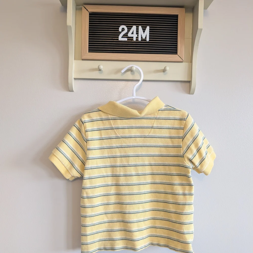 The Children's Place Yellow and Gray Striped Polo